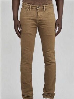 PRPS Men's Le Sabre Slim Straight Fit Mid Rise Khaki Jeans--NWT--34